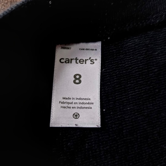 CARTERS Black Star Print Crew Neck Long Sleeve Top - Picture 3 of 3